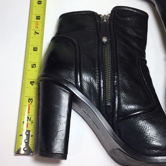 Frye Sylvia Piped Black Leather Booties Size 7.5 - Picture 4 of 8